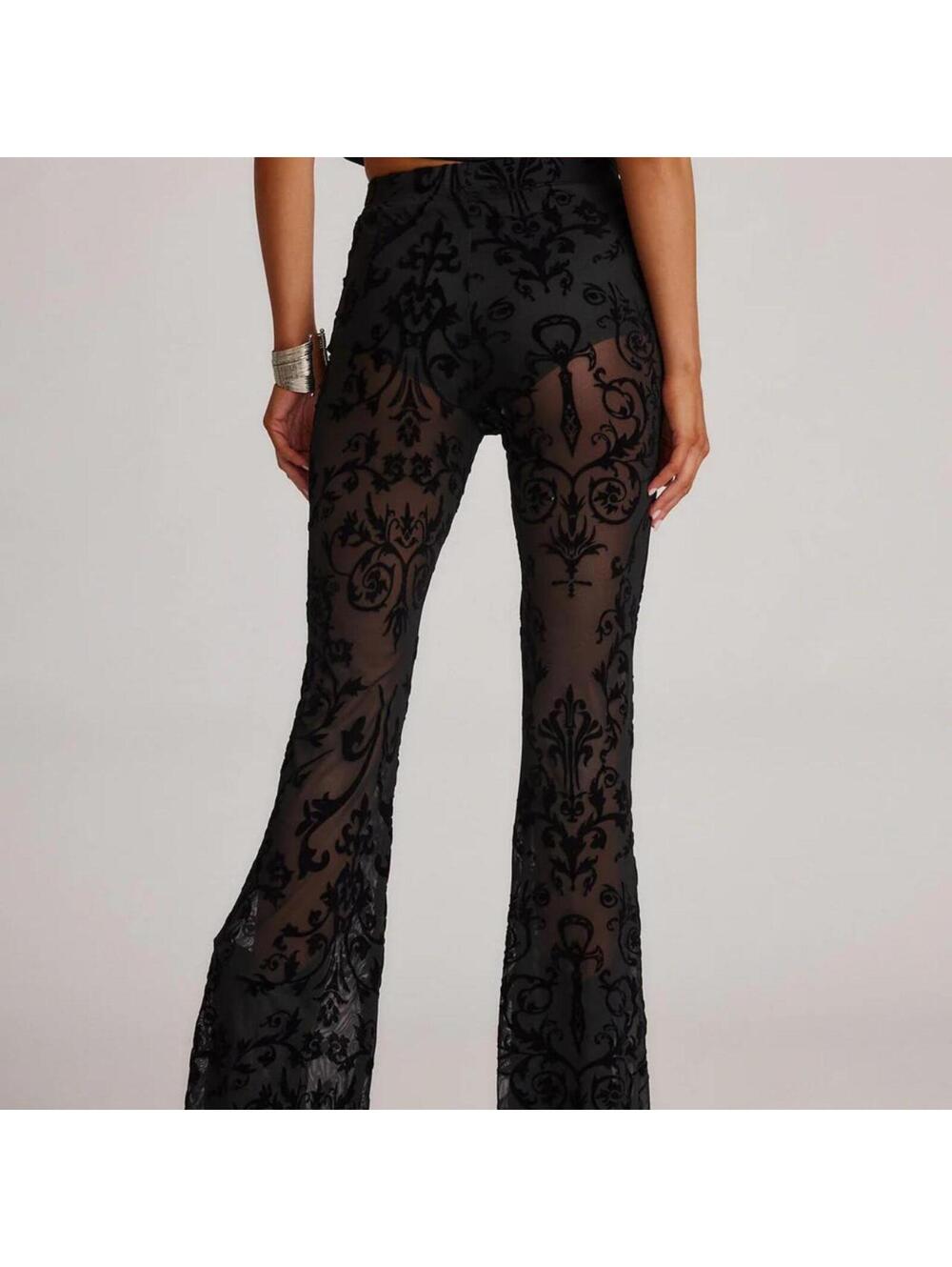 12th Tribe Women's Black Trousers - Picture 2 of 3
